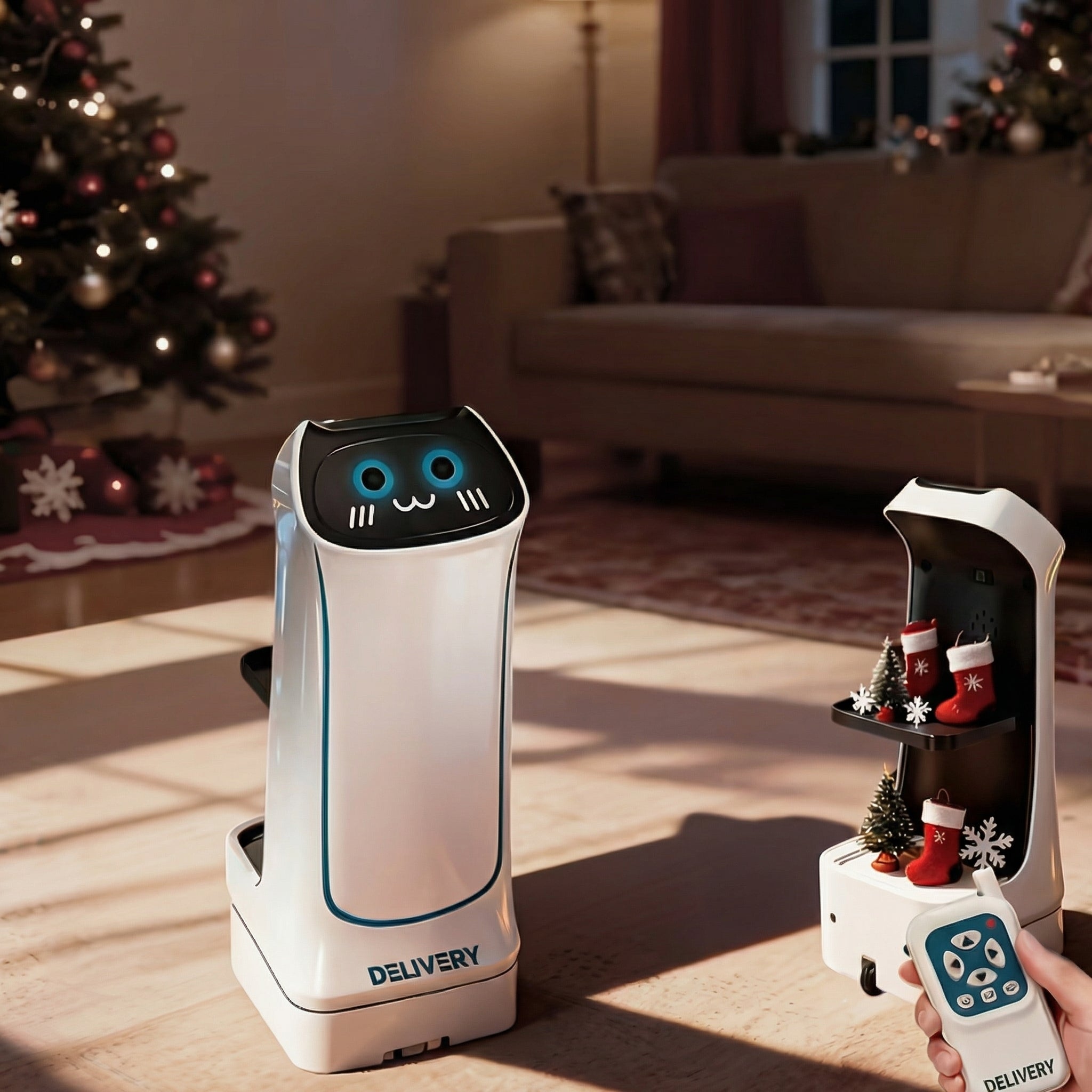 Mini Robot RC pentru Servire cu Telecomandă