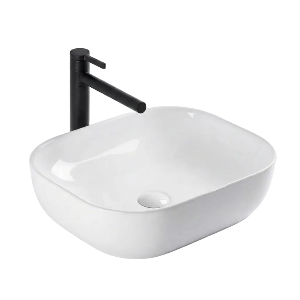 Lavoar Blat Delmar Slim, Ceramică Alb Lucios, Design Elegant și Subțire