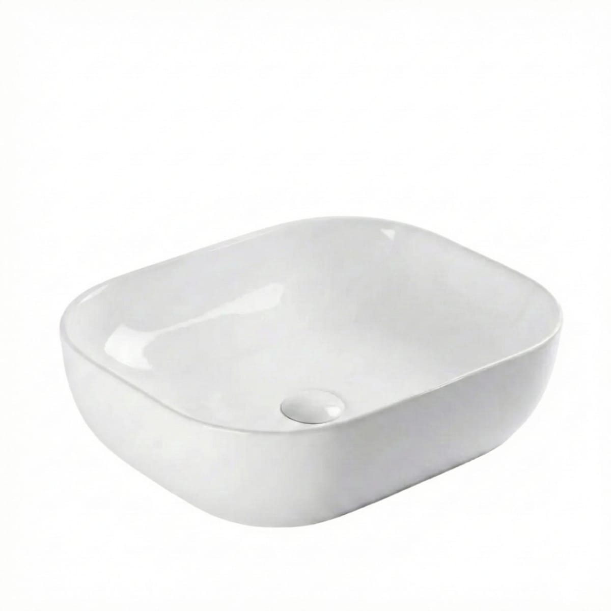 Lavoar Blat Delmar Slim, Ceramică Alb Lucios, Design Elegant și Subțire