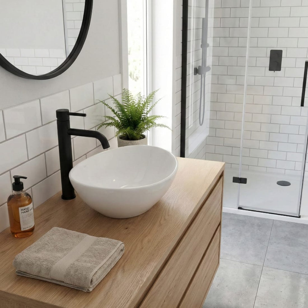 Lavoar compact pentru baie, montaj pe blat, alb 340x170x130 mm