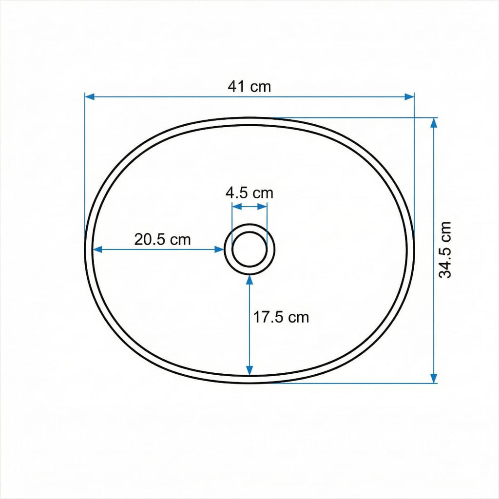 Lavoar pe blat Slim Edge alb lucios, 410x345x150 mm