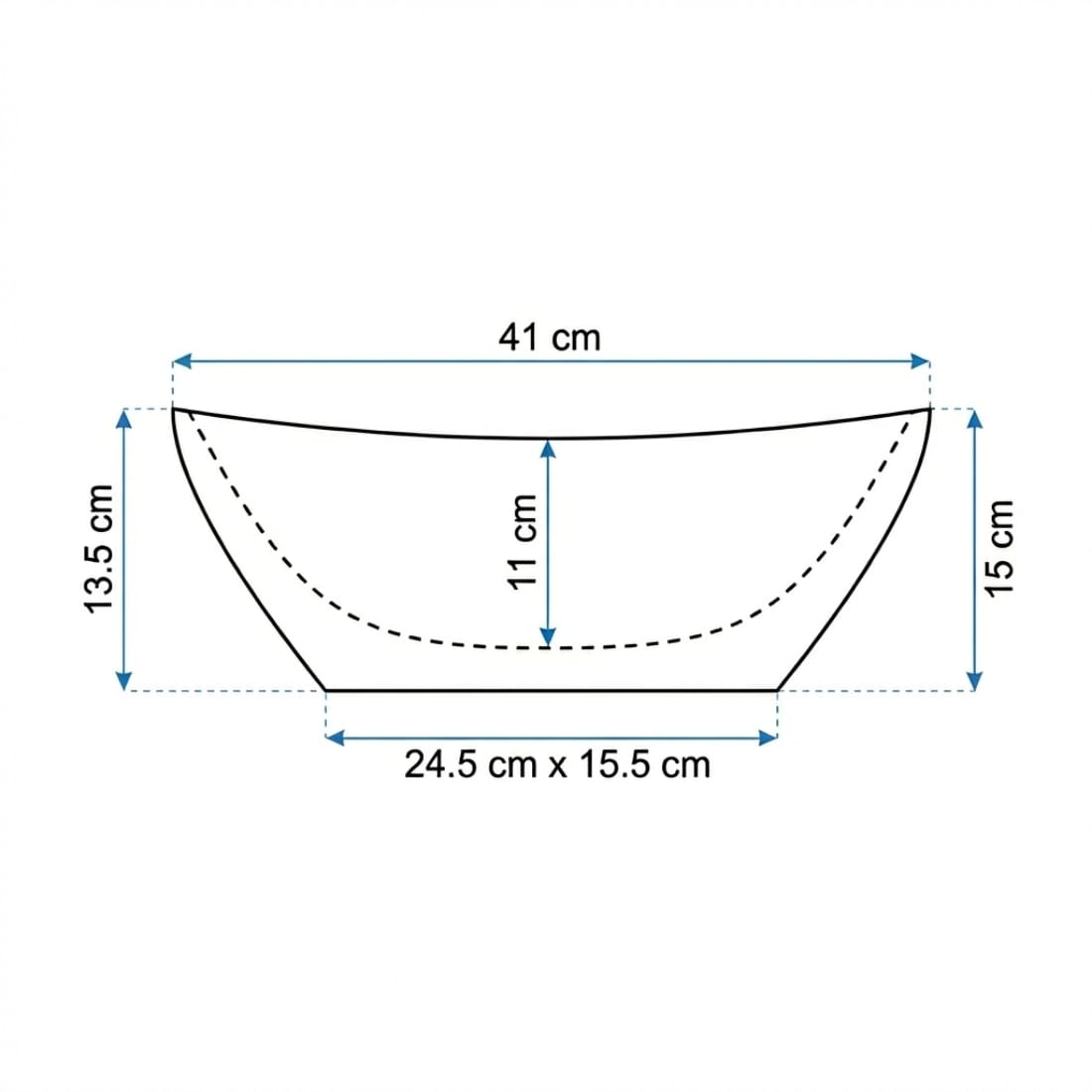 Lavoar pe blat Slim Edge alb lucios, 410x345x150 mm