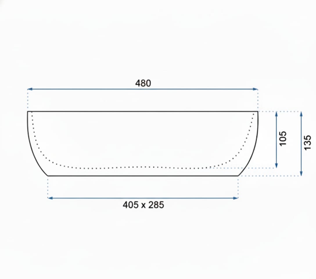 Lavoar pentru blat Amelia dreptunghiular, 480x450 mm