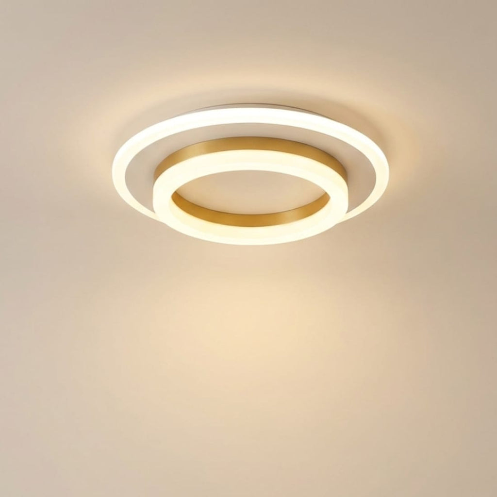 Lustra LED tavan RING aurie 50W, echivalent 200W, lustra rotunda aurie eleganta
