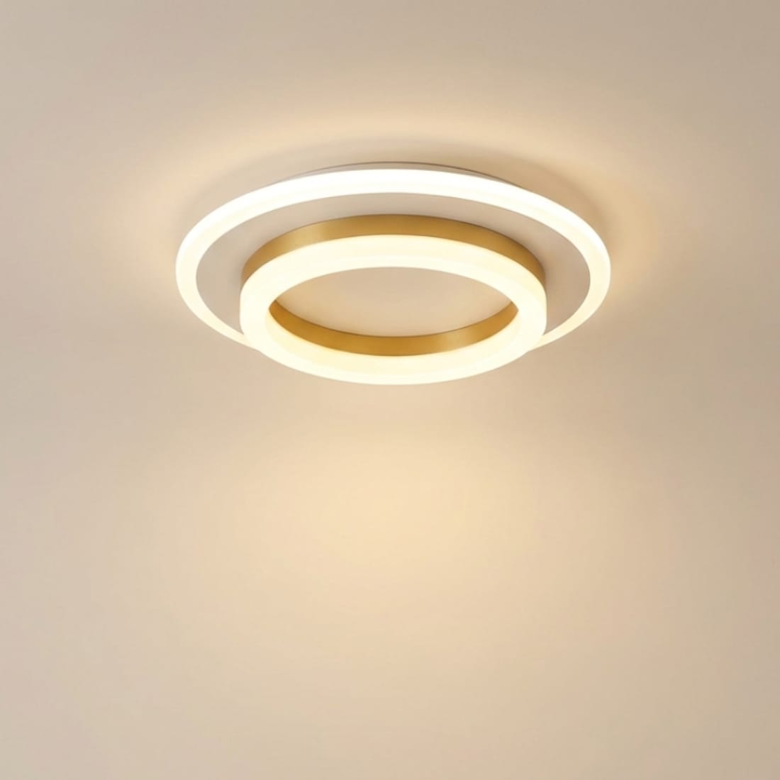 Lustra LED tavan RING aurie 50W, echivalent 200W, lustra rotunda aurie eleganta