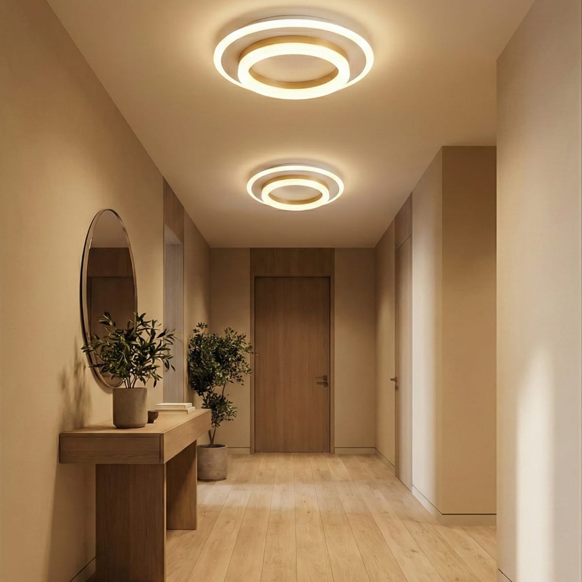 Lustra LED tavan RING aurie 50W, echivalent 200W, lustra rotunda aurie eleganta