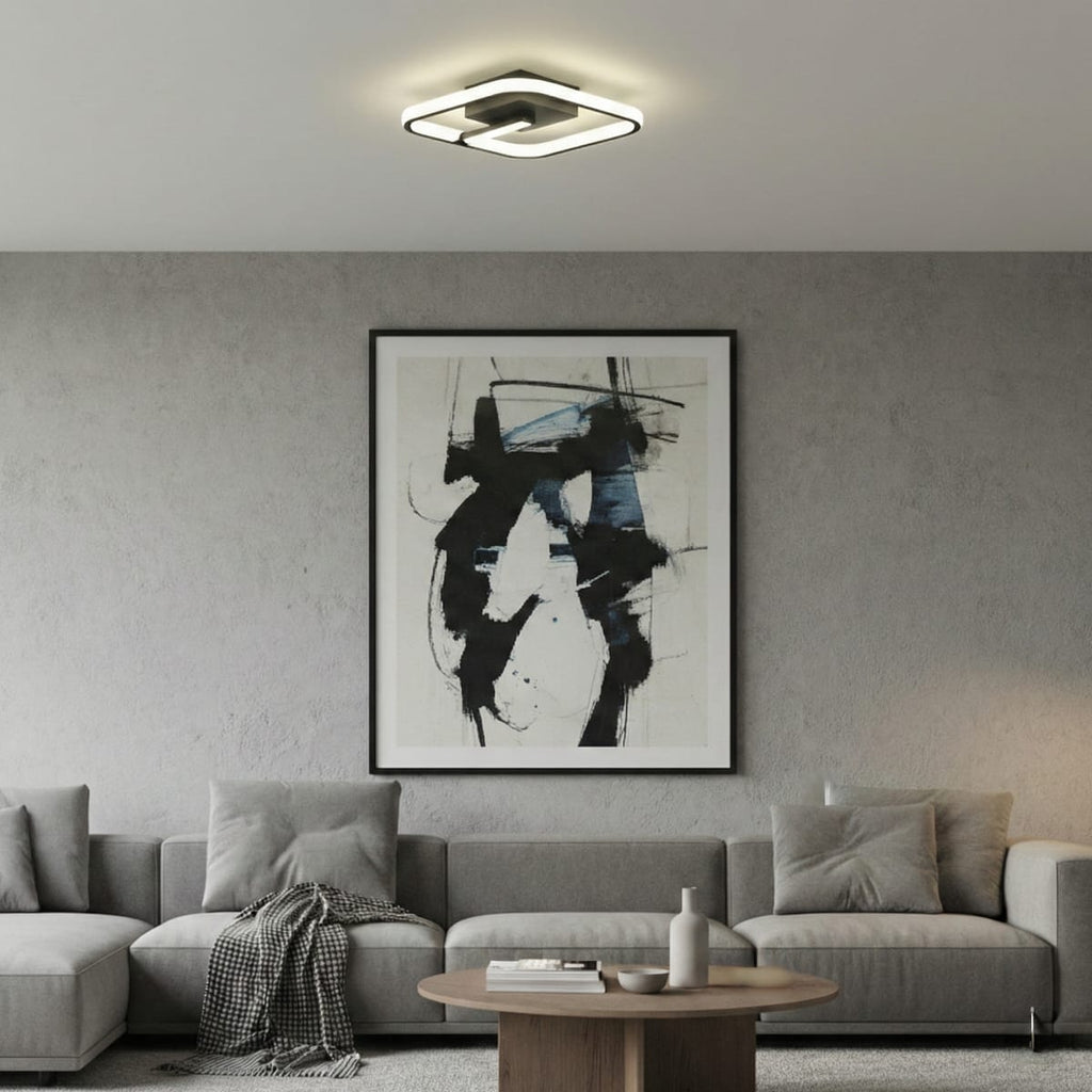 Lustra LED tavan VENUS Square neagra 36W, echivalent 150W, lustra patrata design modern