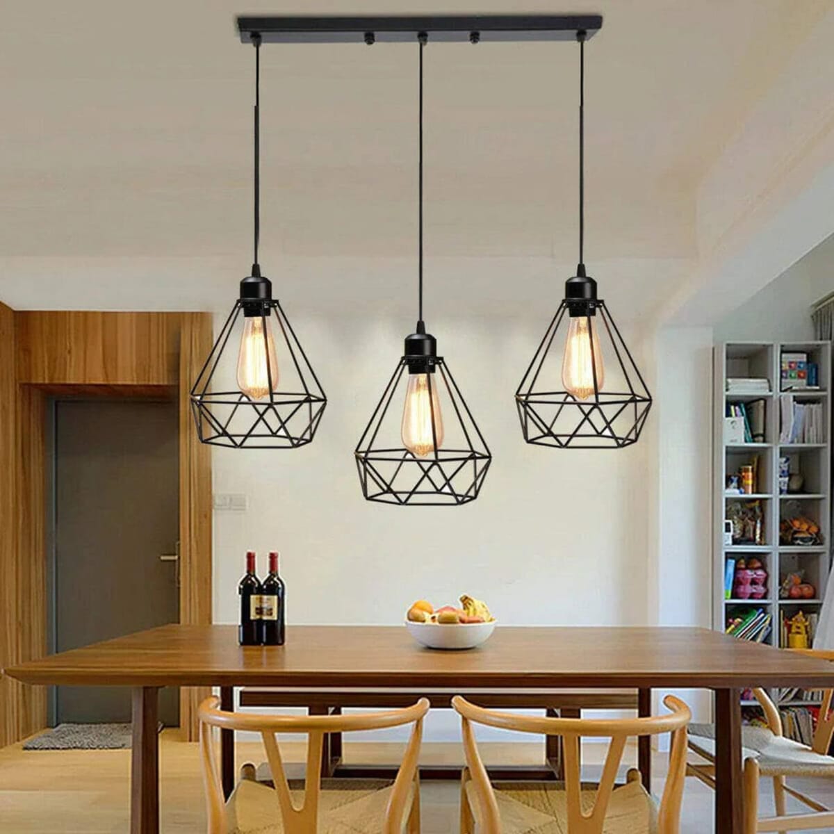Lustra suspendata liniara, design vintage industrial