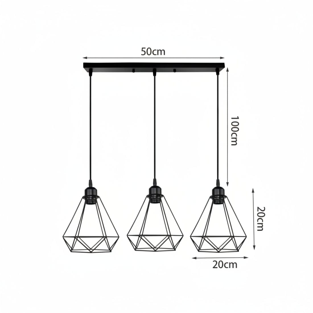 Lustra suspendata liniara, design vintage industrial