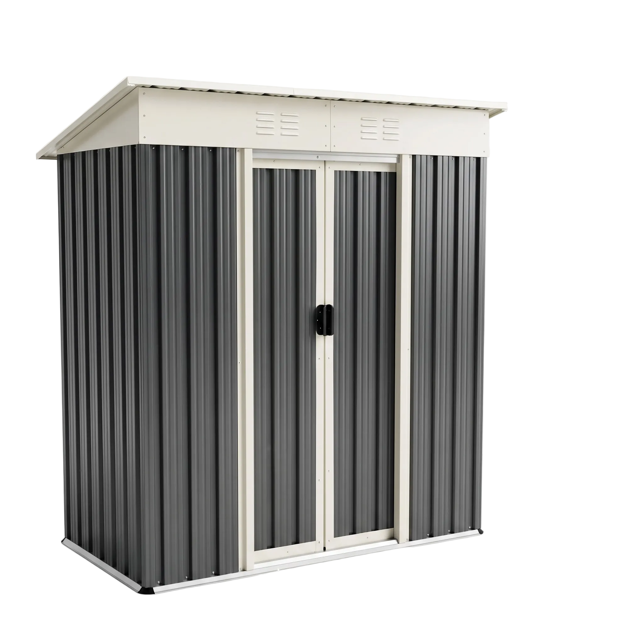 Magazie de Scule din Oțel Galvanizat cu Ușă Glisantă, 163x89x182 cm, Negru