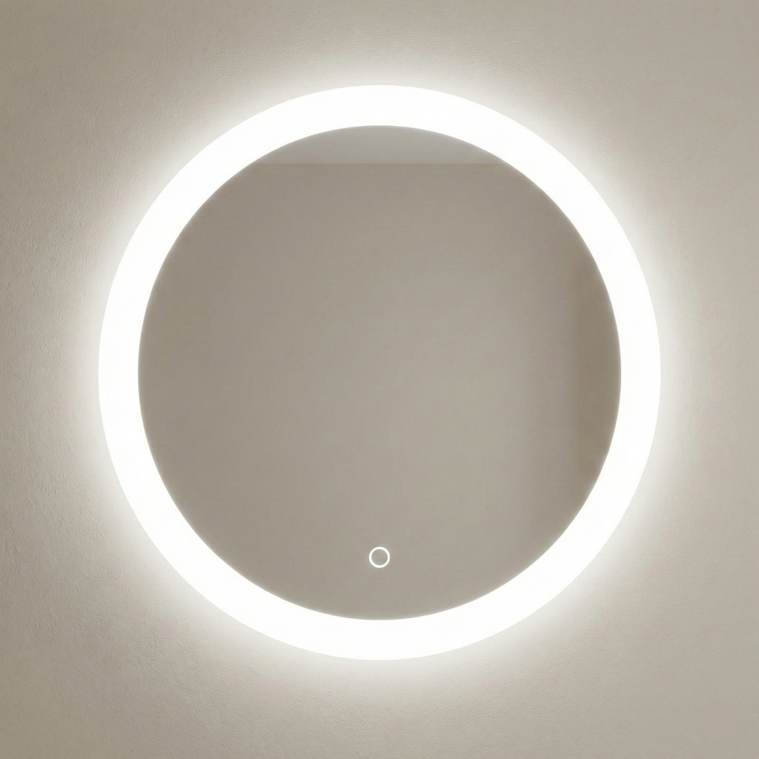 Oglindă LED premium cu senzor touch pentru baie, diametru 80 cm, design modern