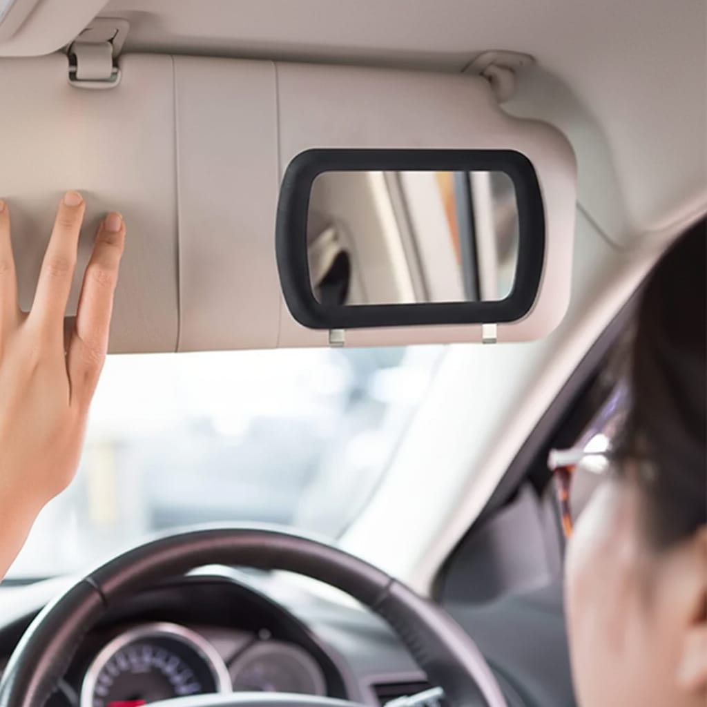 Oglindă machiaj auto adezivă pentru parasolar, format mare, vizualizare clară