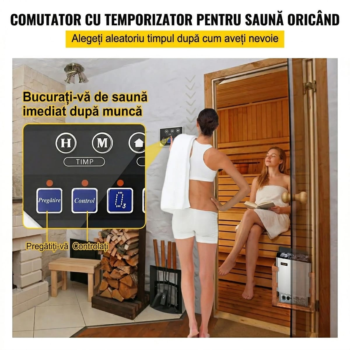 Panou de Control Extern pentru Incalzitor Sauna 3kW-9kW – Digital, 40-105°C