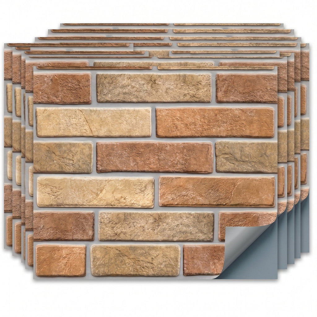 Panouri Decorative 3D Autoadezive, Imitatie Caramida, Set 10 buc (30x30 cm)