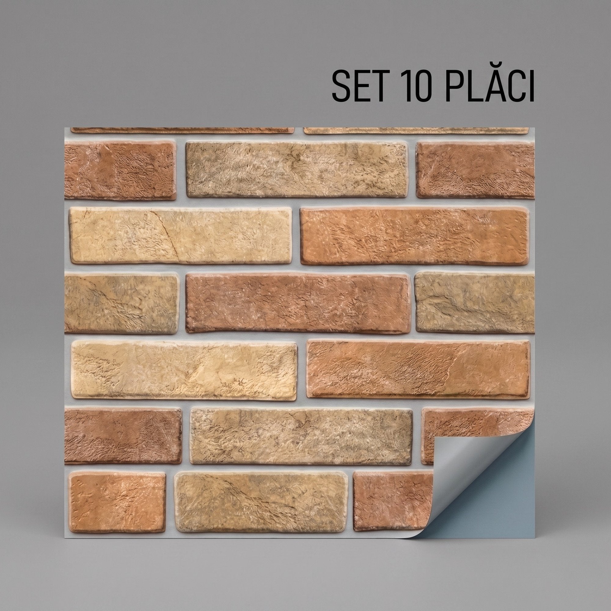 Panouri Decorative 3D Autoadezive, Imitatie Caramida, Set 10 buc (30x30 cm)