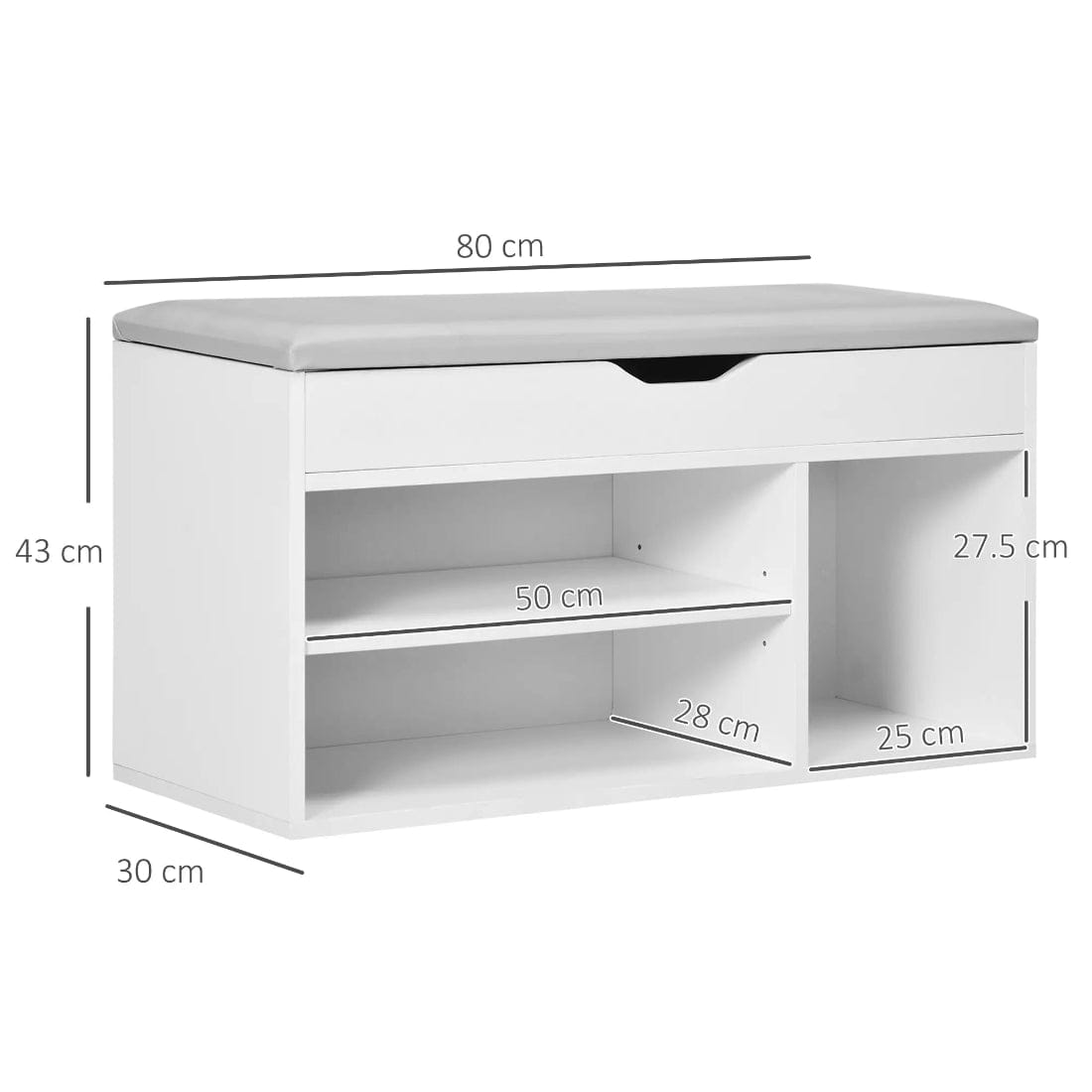 Pantofar Banchetă MDF cu Compartimente Deschise, Design Modern Space Saver