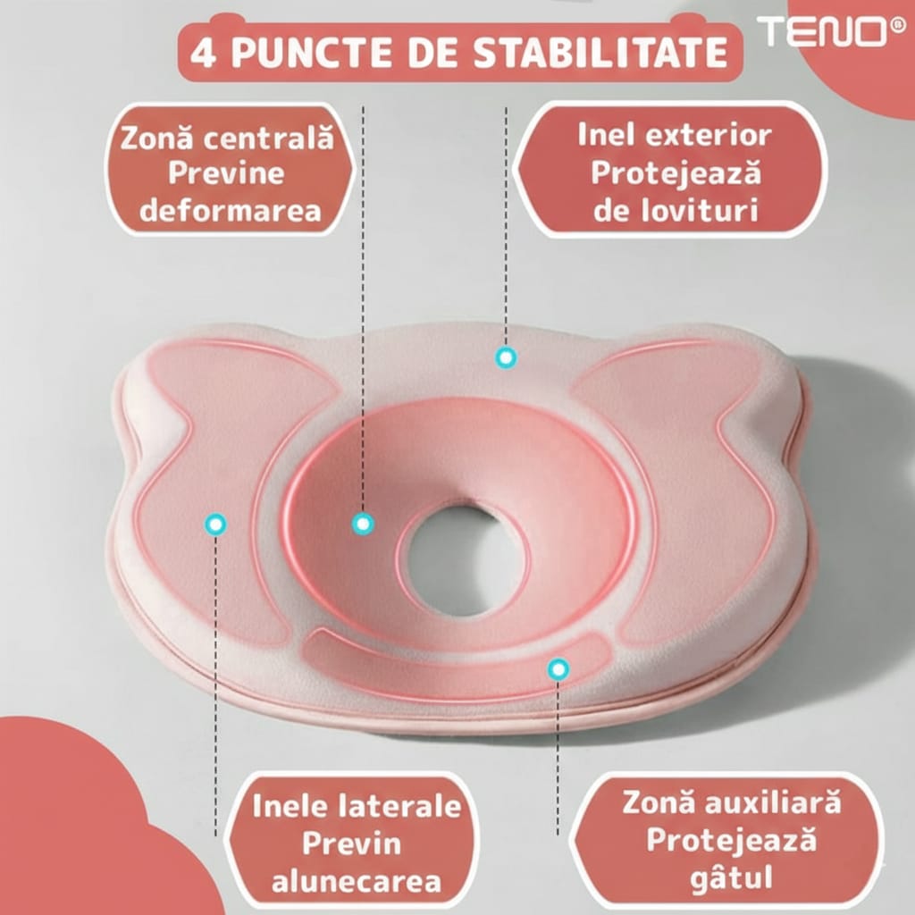 Perna bebelusi impotriva plagiocefaliei, din bumbac hipoalergenic