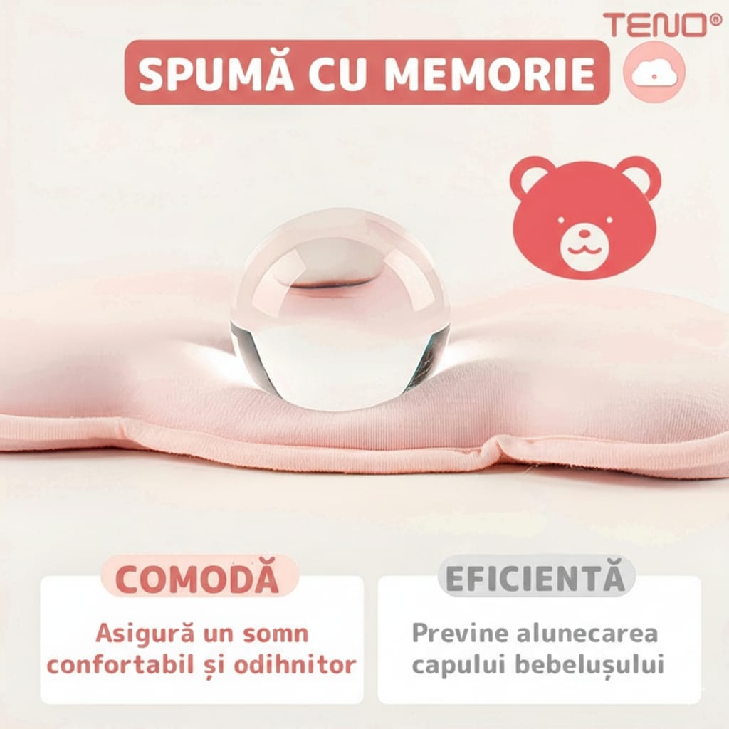 Perna bebelusi impotriva plagiocefaliei, din bumbac hipoalergenic