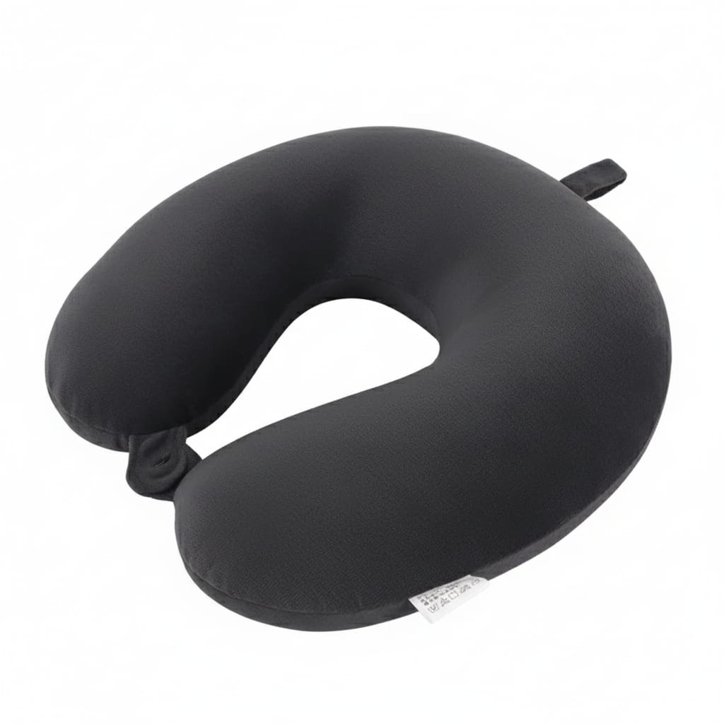 Perna de Voiaj Ergonomică cu Spumă de Memorie, Suport Cervical 360°, Dimensiuni 24x26 cm