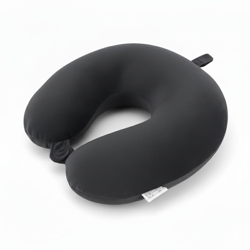 Perna de Voiaj Ergonomică cu Spumă de Memorie, Suport Cervical 360°, Dimensiuni 24x26 cm