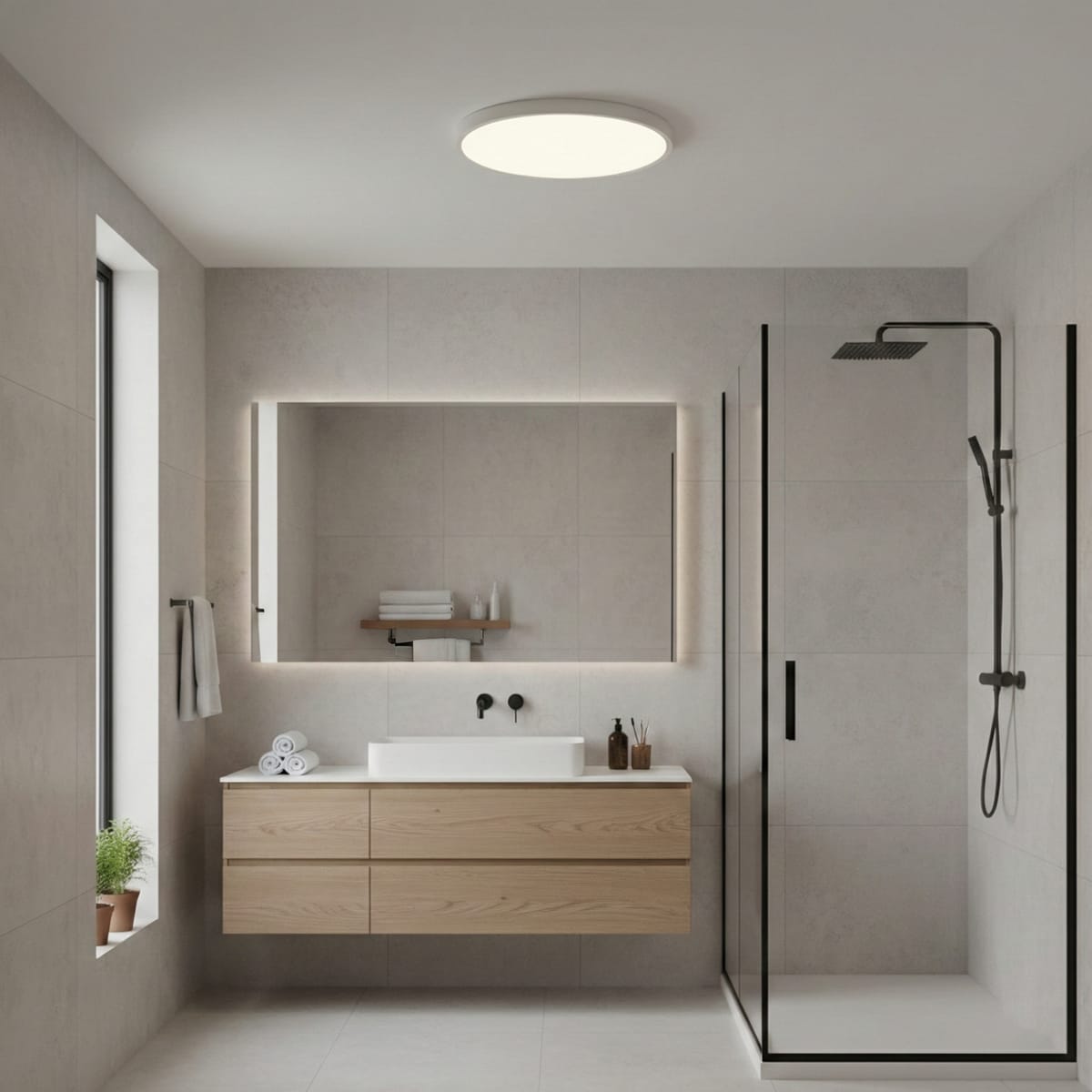 Plafoniera LED Baie 24W, 30cm, IP40, Trei Culori de Lumina, Echivalent 200W, Alba