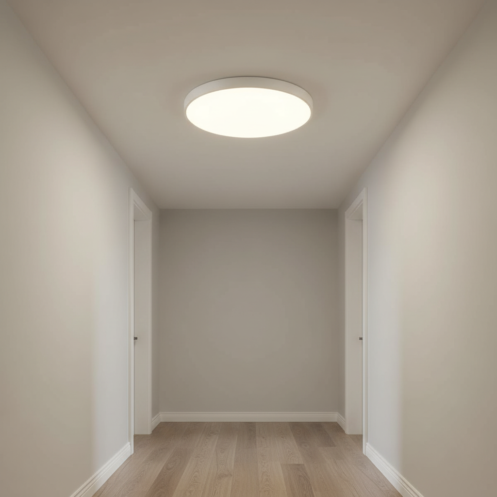 Plafoniera LED rotunda ultra-subtire 30W, alb rece, echivalent 300W, pentru tavan baie si hol