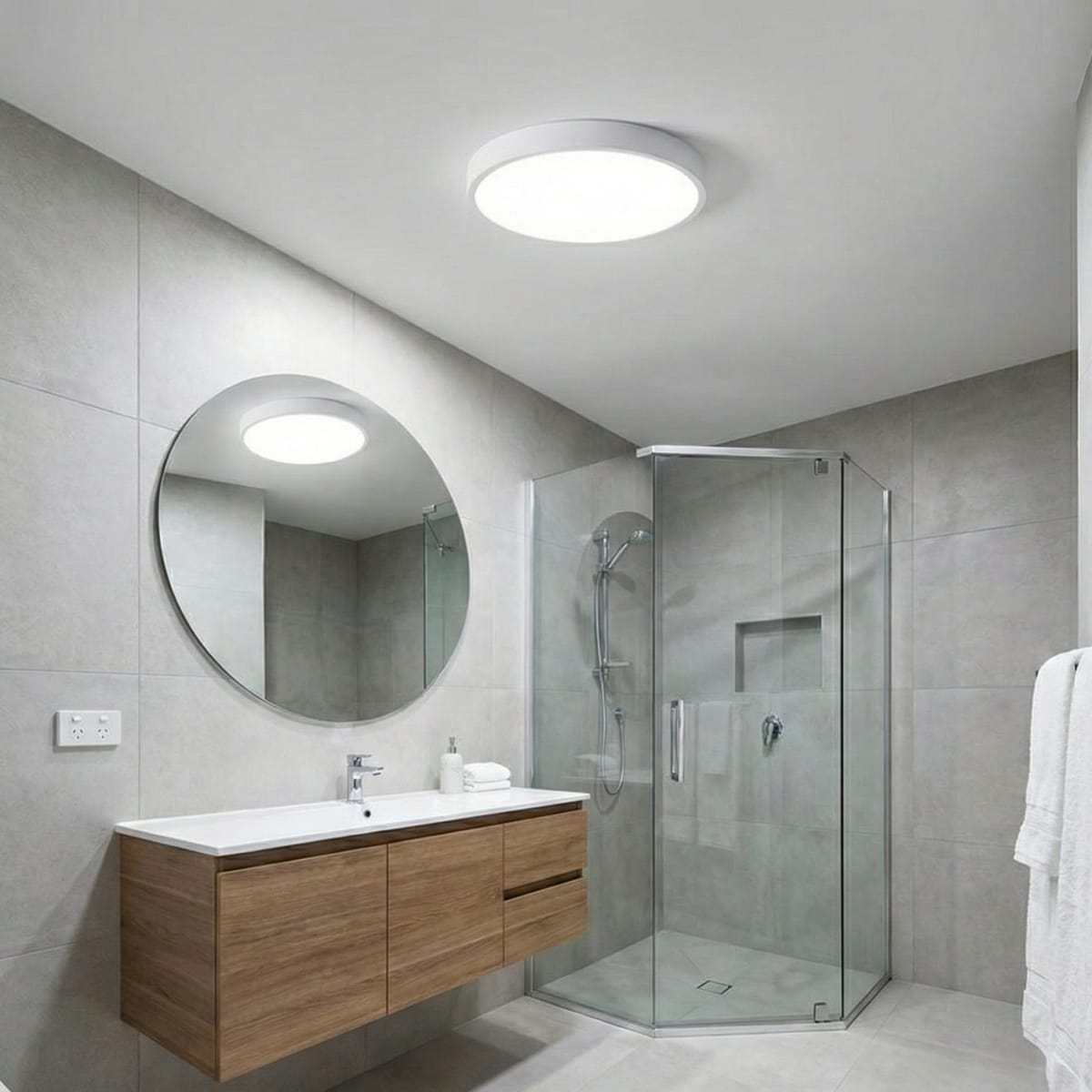 Plafoniera LED Rotunda Ultra-Thin 50cm, IP44, Alb Rece, Design Slim, Economie Energie