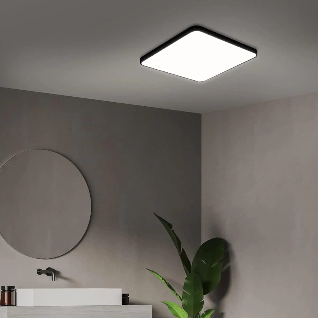 Plafoniera LED Ultra-Slim Patrata, 40W (Echiv. 400W), Negru Mat, Design Modern