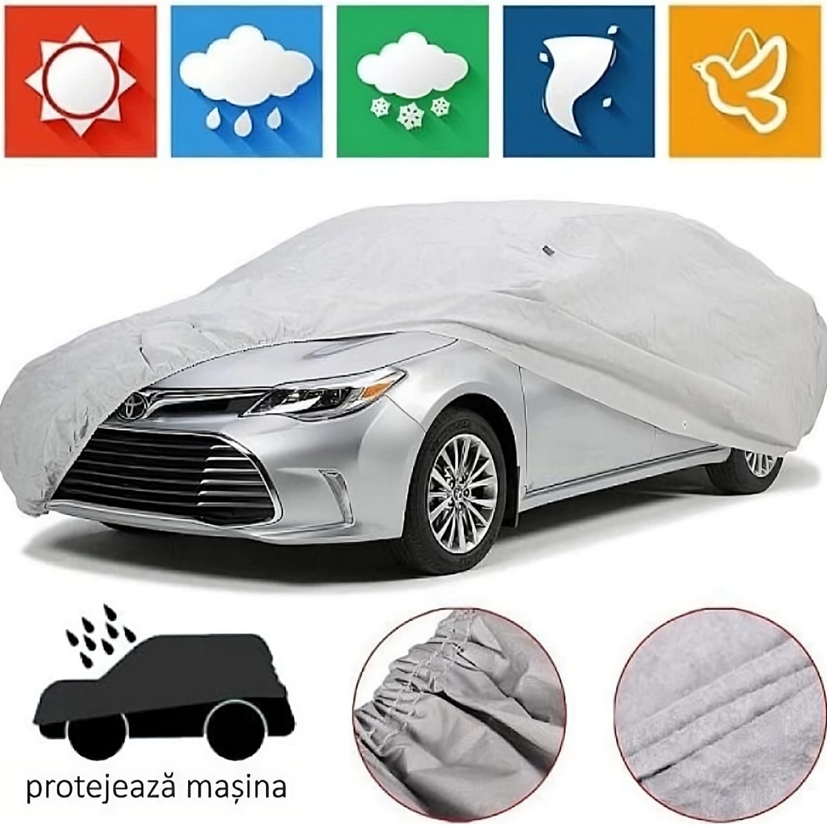 Prelata Auto Impermeabila, Husa Protectie Masina, Material PEVA Rezistent