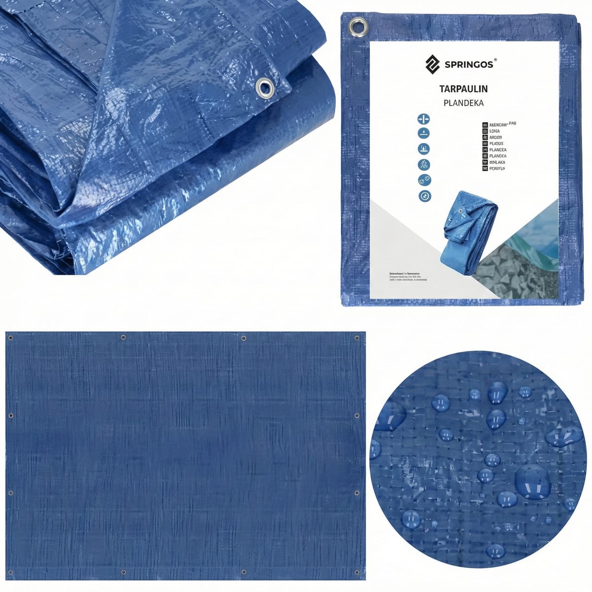 Prelata de Protectie din Polietilena, 60g/m², Dimensiuni 2x3m, Impermeabila, Culoare Albastru