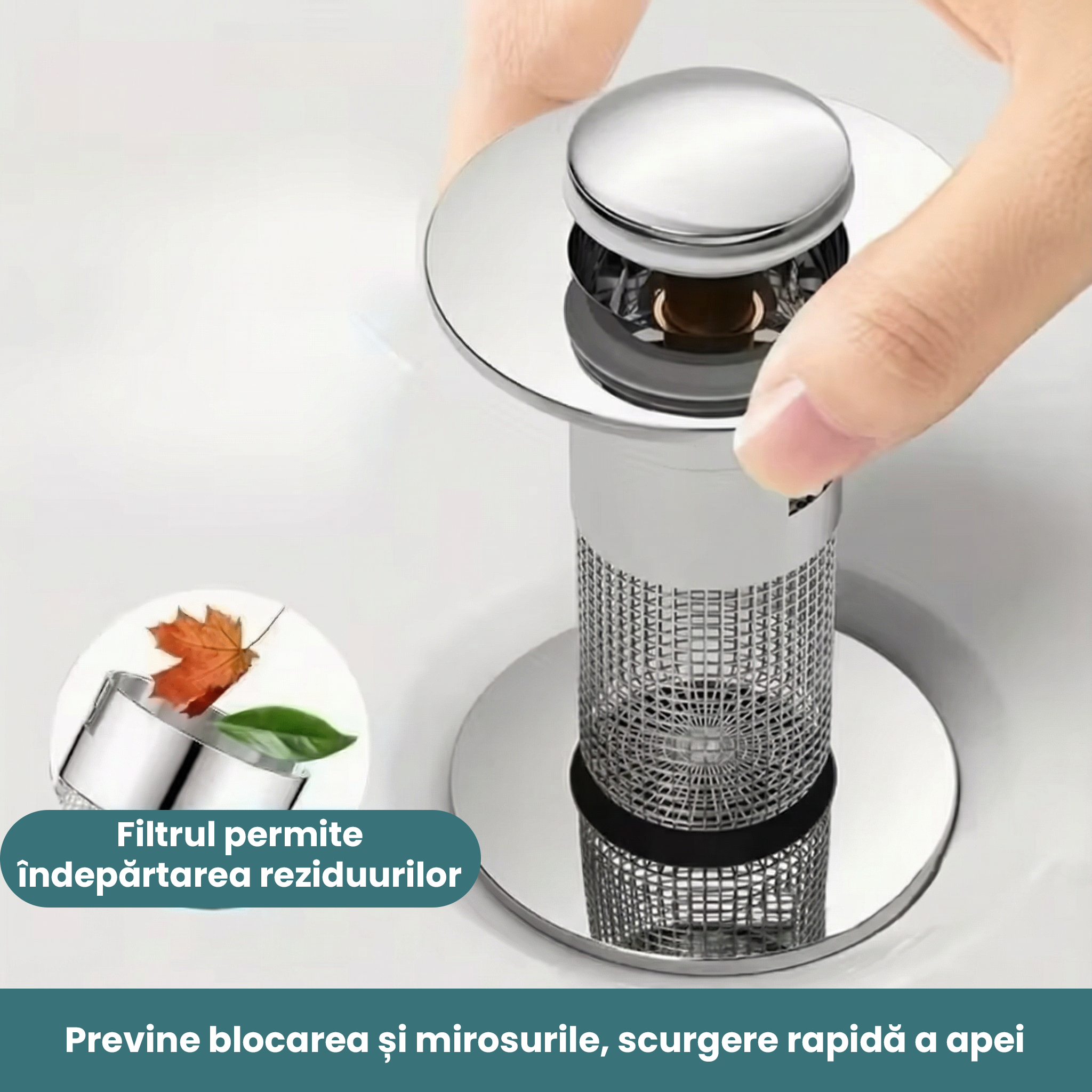 Dop de Scurgere Extensibil pentru Chiuvetă din Oțel Inoxidabil
