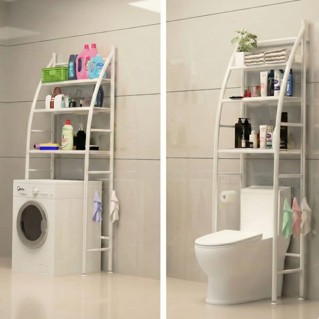 Raft Depozitare Organizator Baie, Toaleta sau Masina de Spalat 160 x 25 x 63 cm