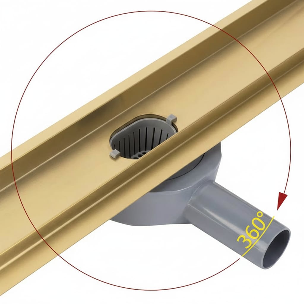 Rigola Dus Pro Brush Neox Gold 70 cm - Otel Inoxidabil, Design 2 în 1