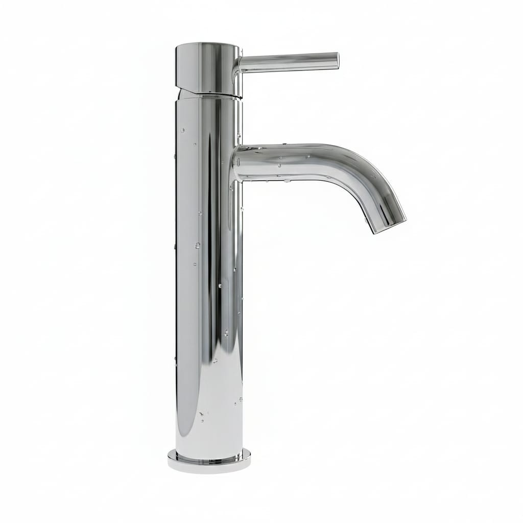 Robinet Lavoar Clasic cu Cap Ceramic, Montaj pe Blat finisaj Argintiu Metalizat