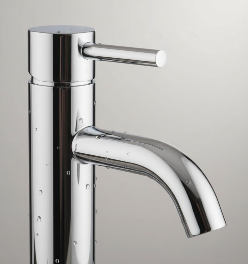 Robinet Lavoar Clasic cu Cap Ceramic, Montaj pe Blat finisaj Argintiu Metalizat