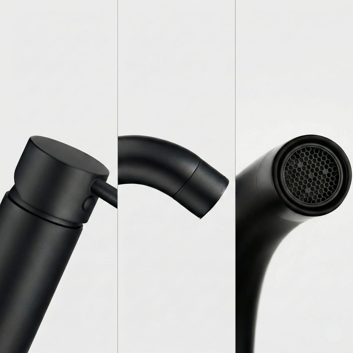 Robinet Lavoar Negru mat black low, montaj pe blat, design modern, înaltime joasa