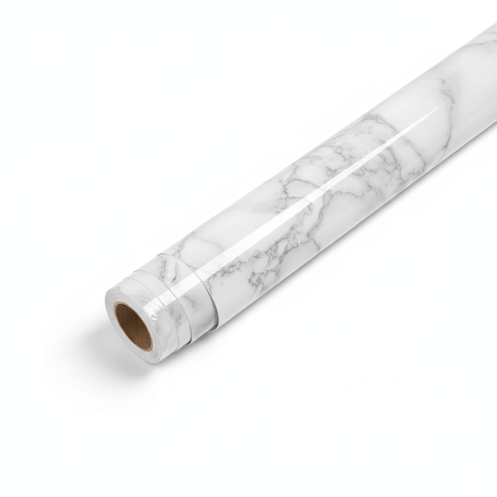 Rola tapet PVC autoadeziv 60x300 cm – marmura alb cu gri