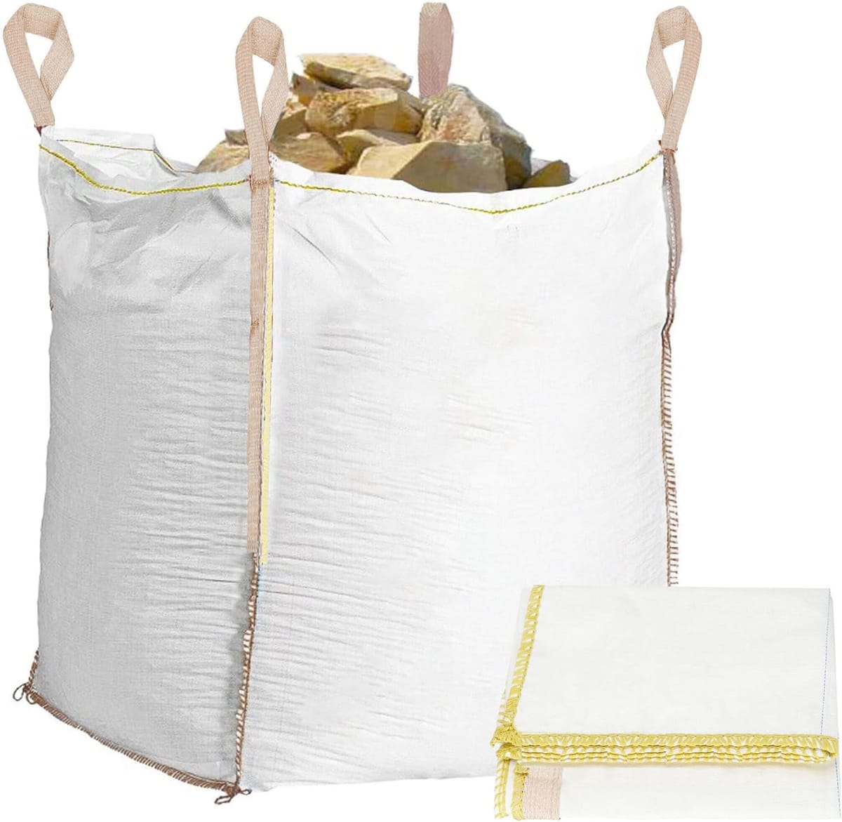 Sac Big Bag pentru Moloz si Deseuri, Capacitate 500 kg, 75x75x75 cm