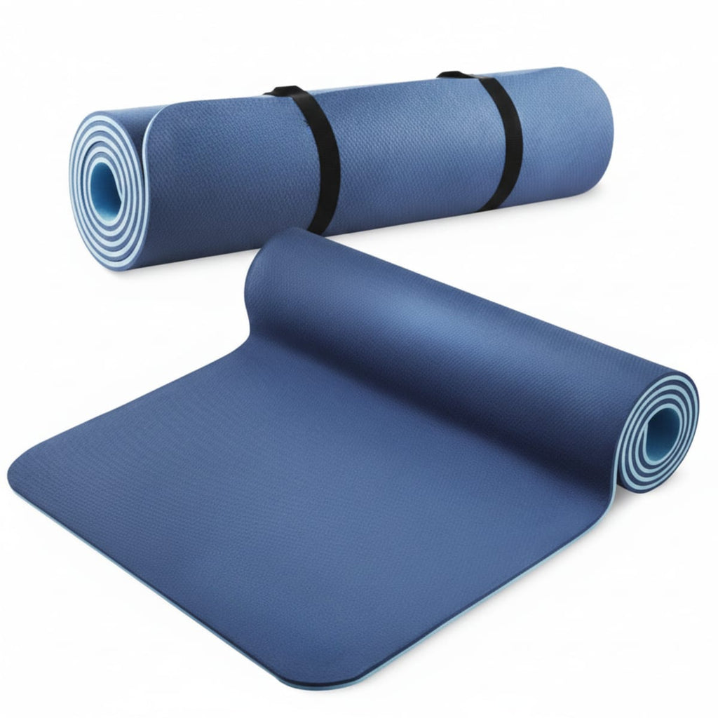Saltea fitness TPE anti-alunecare, Albastru