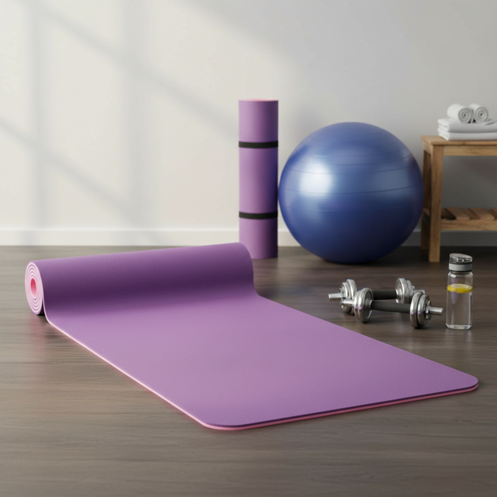 Saltea de exercitii TPE anti-alunecare, Violet