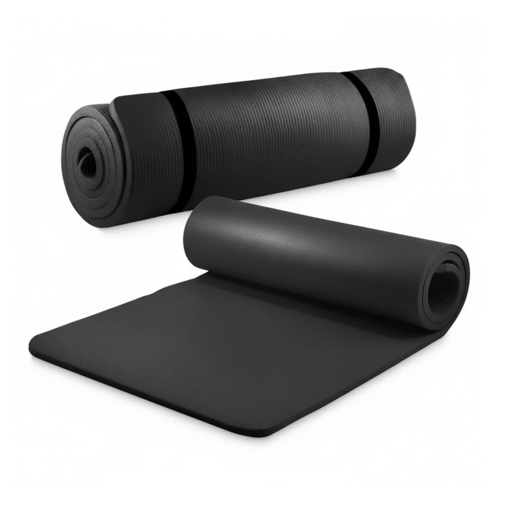 Saltea Fitness NBR 1.5 cm, Antiderapantă, Neagră, Versatilă pentru Exerciții Multiple