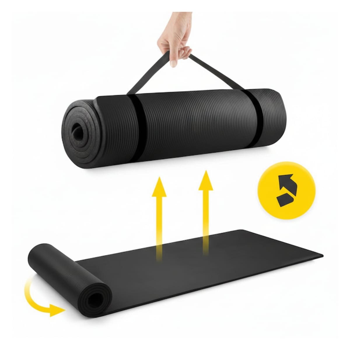 Saltea Fitness NBR 1.5 cm, Antiderapantă, Neagră, Versatilă pentru Exerciții Multiple
