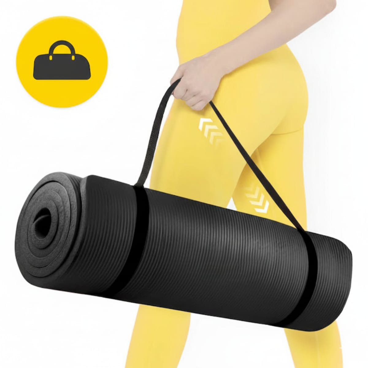 Saltea fitness pentru yoga 1 cm, Neagra