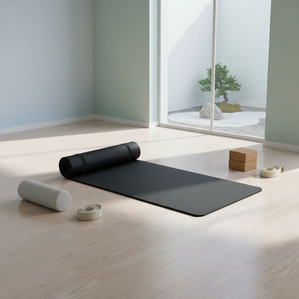Saltea fitness pentru yoga 1 cm, Neagra
