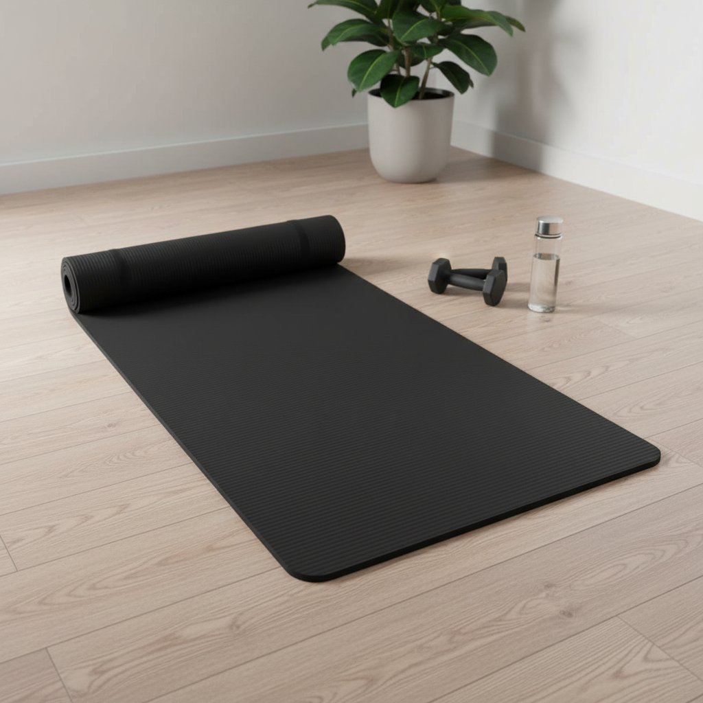 Saltea fitness pentru yoga 1 cm, Neagra