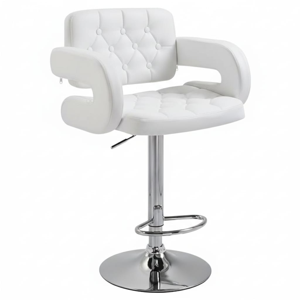 Scaun de bar reglabil ergonomic cu spatar si brate, rotativ 360° – confort premium