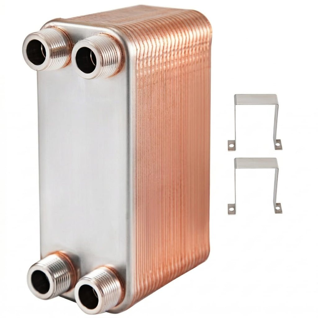 Schimbator de Caldura Placi Inox 316L, 40 Placi, Conexiuni 3/4” MNPT, Compact