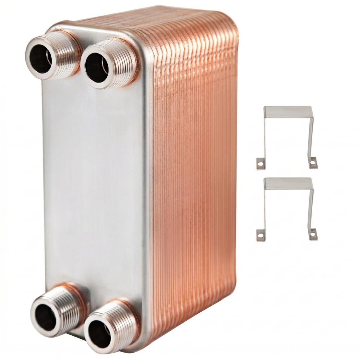 Schimbator de Caldura Placi Inox 316L, 40 Placi, Conexiuni 3/4” MNPT, Compact
