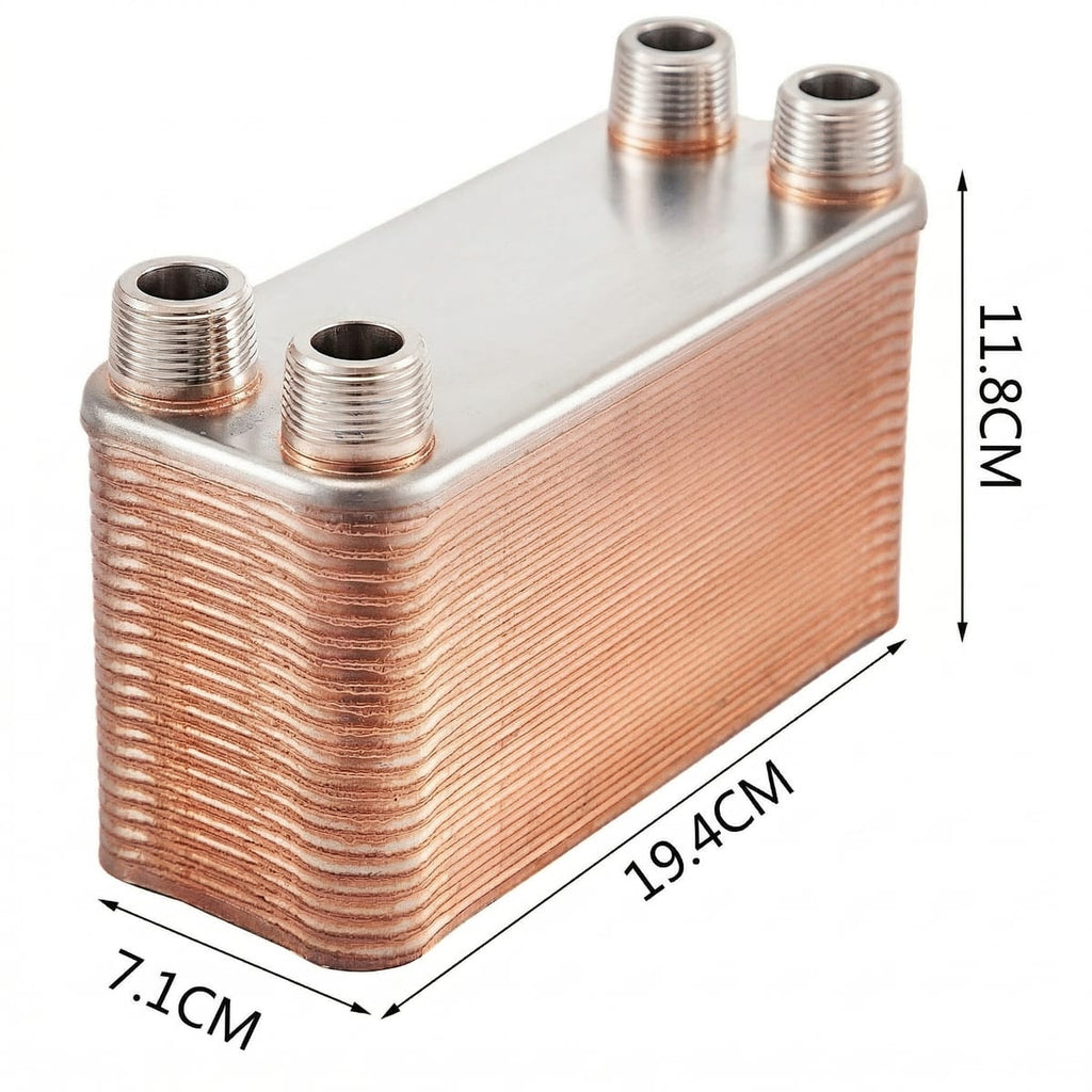 Schimbator de Caldura Placi Inox 316L, 40 Placi, Conexiuni 3/4” MNPT, Compact