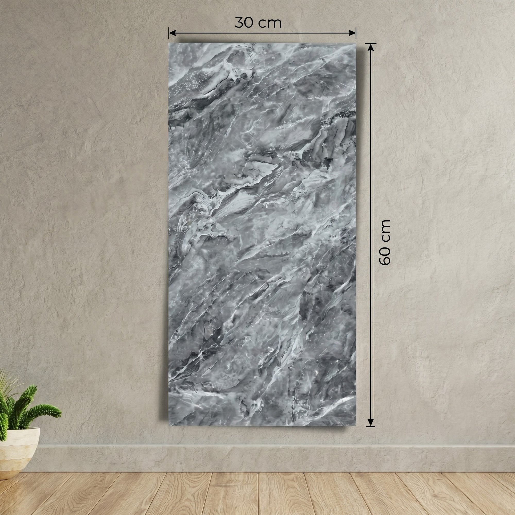 Set 10 Placi Autoadezive Imitatie Marmura pentru Baie si Bucatarie, 30x60 cm, 2mm